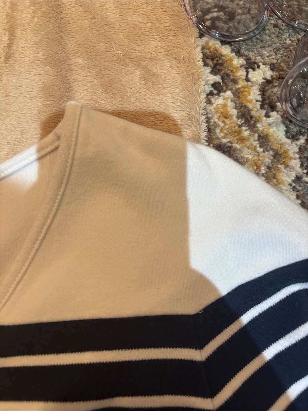 Neiman Marcus Exclusive Navy White Striped Cotton Top 1X - Picture 7 of 10